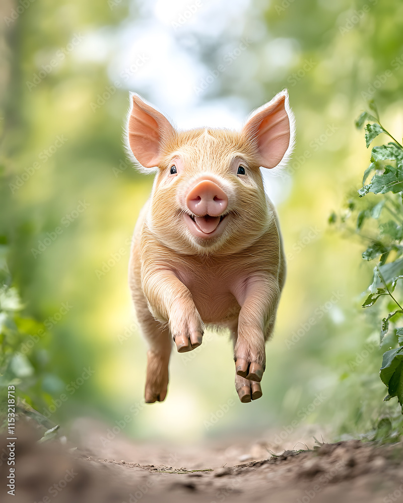 Picture of cute pig, pork, processed food, photograph or illustrator for advertising Picture of cute pig, pork, processed food, photograph or illustrator for advertising