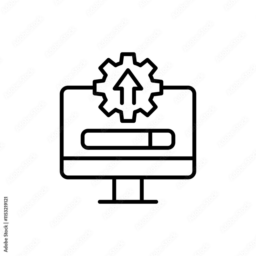 Software update outline icons, minimalist vector illustration ,simple transparent graphic element .Isolated on white background Software update outline icons, minimalist vector illustration ,simple transparent graphic element .Isolated on white background