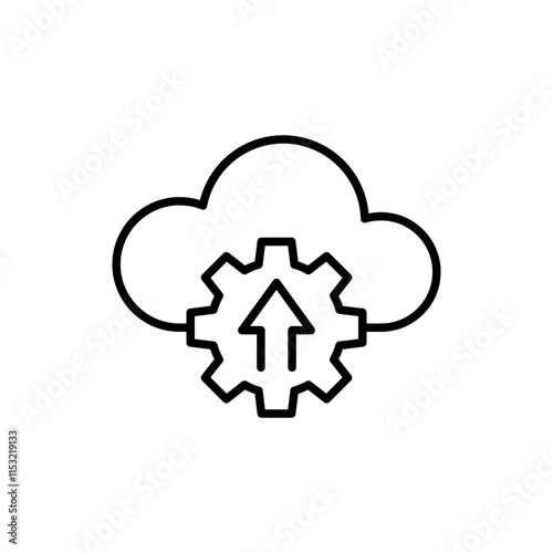 Software update outline icons, minimalist vector illustration ,simple transparent graphic element .Isolated on white background