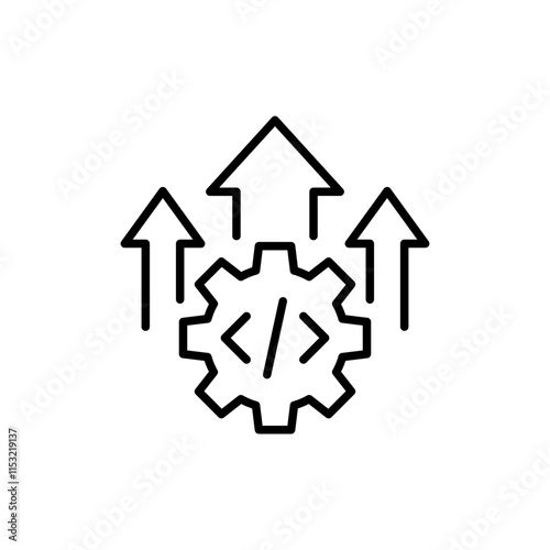 Software update outline icons, minimalist vector illustration ,simple transparent graphic element .Isolated on white background