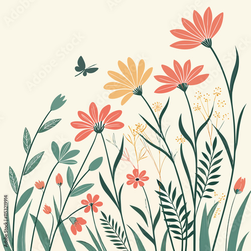 Aquarelle wildflower design perfect for backgrounds, textures, and wrapper patterns.
