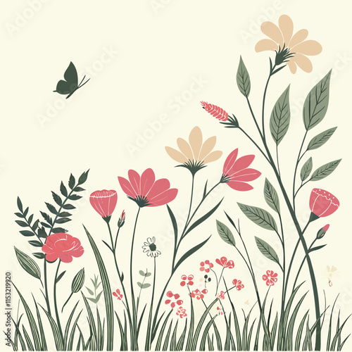 Aquarelle wildflower design perfect for backgrounds, textures, and wrapper patterns.