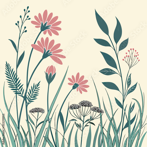 Aquarelle wildflower design perfect for backgrounds, textures, and wrapper patterns.
