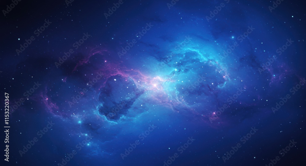 Fototapeta premium Cosmic Nebula – Blue and Pink Energy