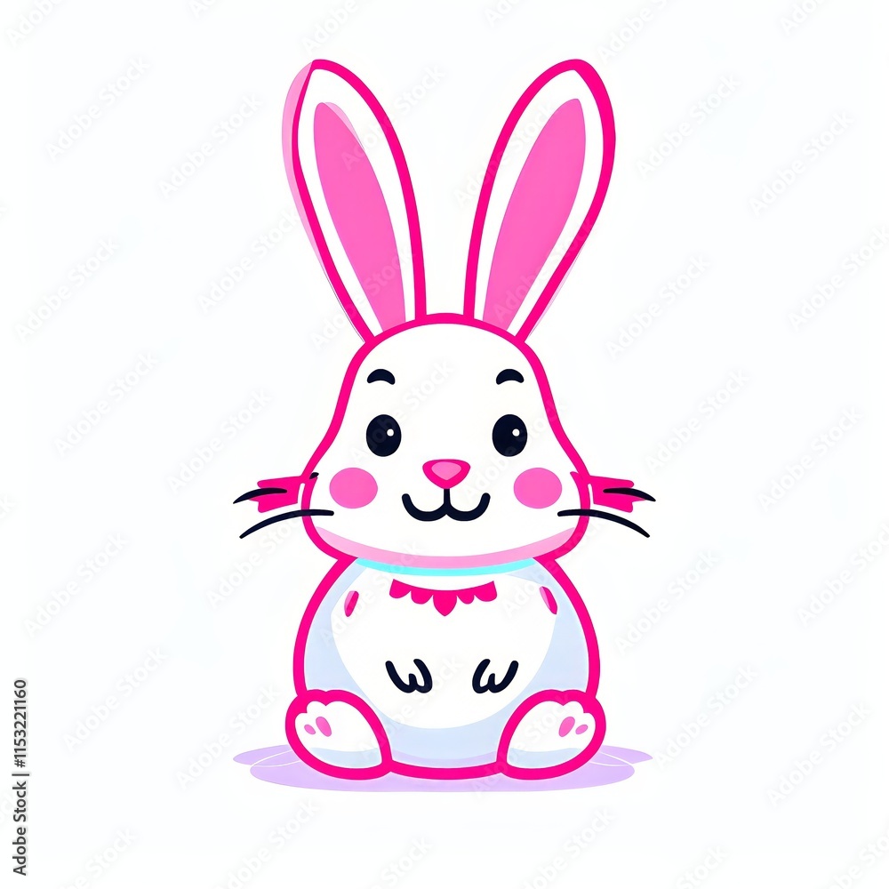 Simple cartoon Easter bunny, abstract illustration Simple cartoon Easter bunny, abstract illustration