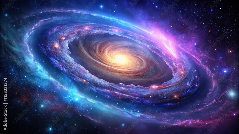 Majestic Spiral Galaxy: Cosmic Background with Copy Space for Text or Logo Majestic Spiral Galaxy: Cosmic Background with Copy Space for Text or Logo