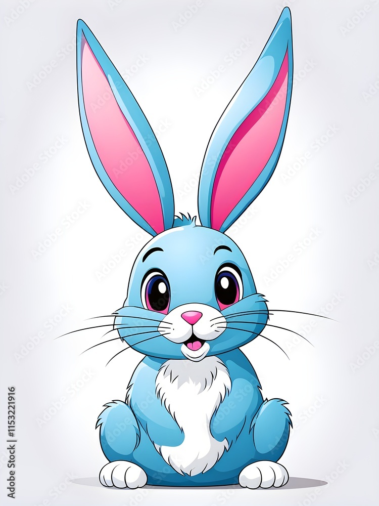 Fototapeta premium Simple cartoon Easter bunny, abstract illustration