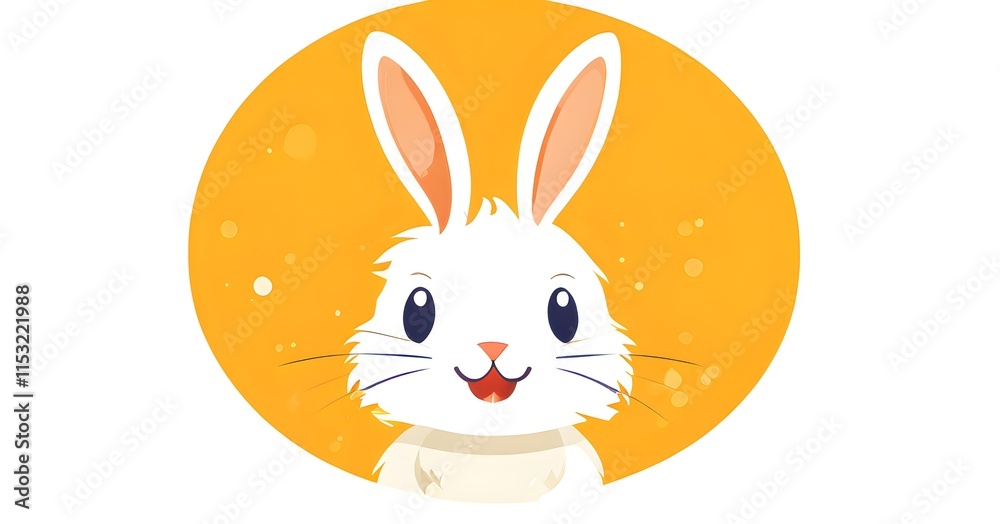 Fototapeta premium Simple cartoon Easter bunny, abstract illustration