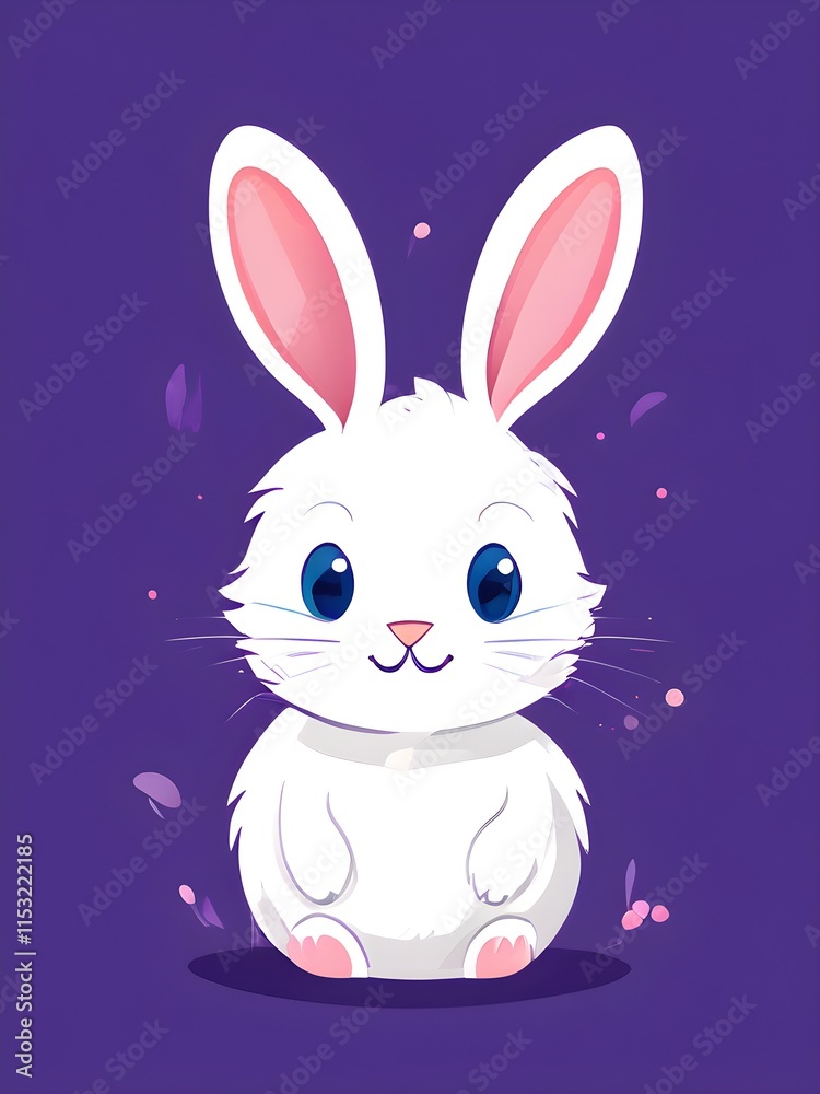 Fototapeta premium Simple cartoon Easter bunny, abstract illustration