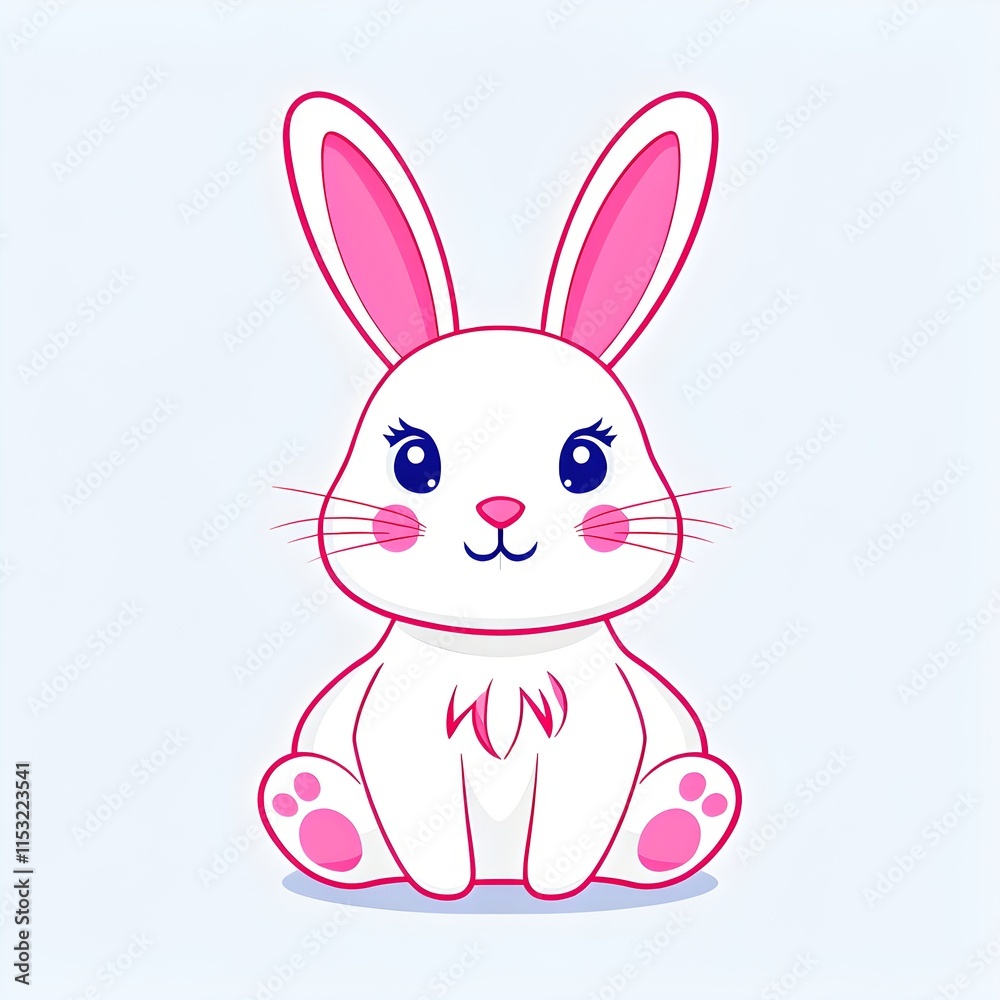 Simple cartoon Easter bunny, abstract illustration Simple cartoon Easter bunny, abstract illustration