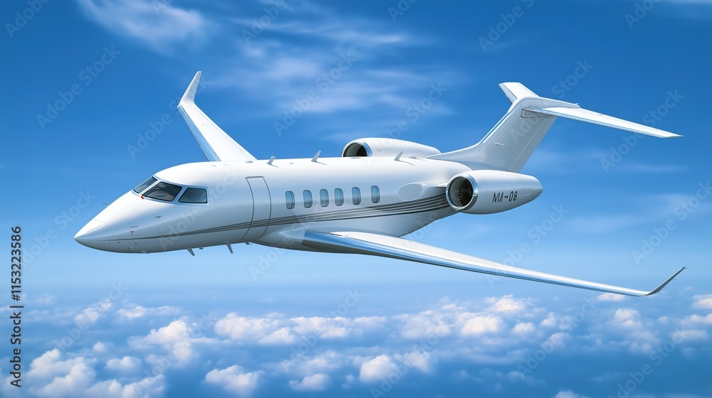 Obraz premium Aircraft ascending through the sky, symbolizing ambition and reaching new heights in personal and professional endeavors.