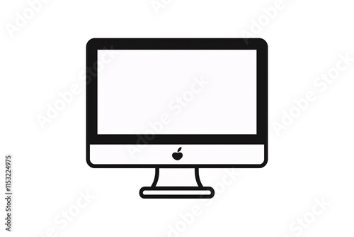 a computer monitor with a white screen