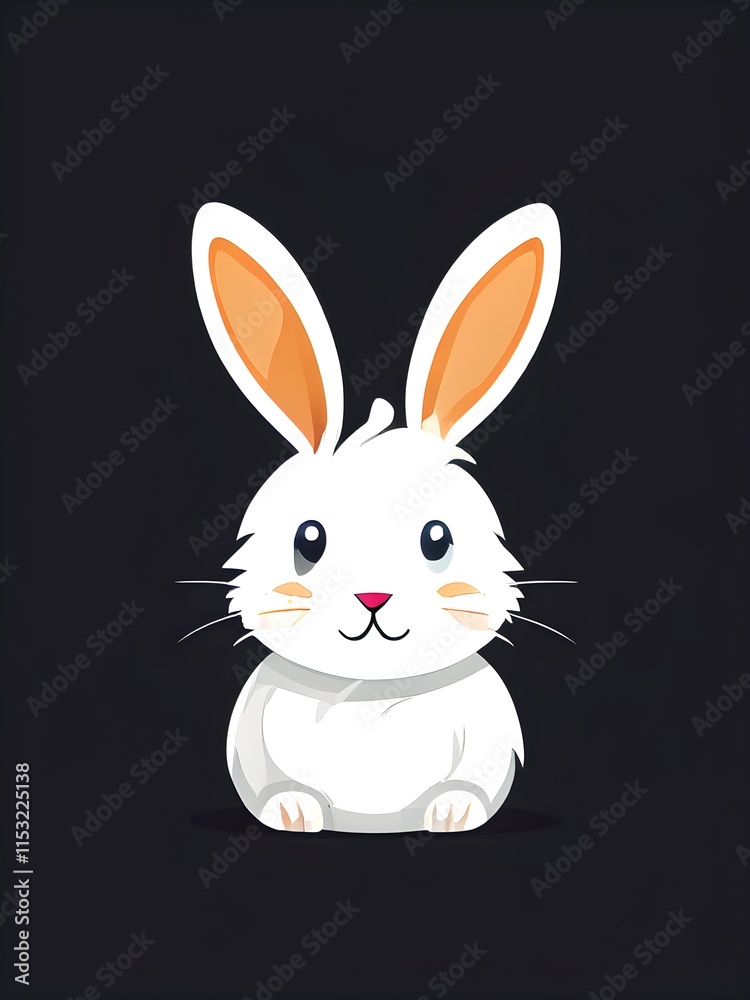 Obraz premium Simple cartoon Easter bunny, abstract illustration