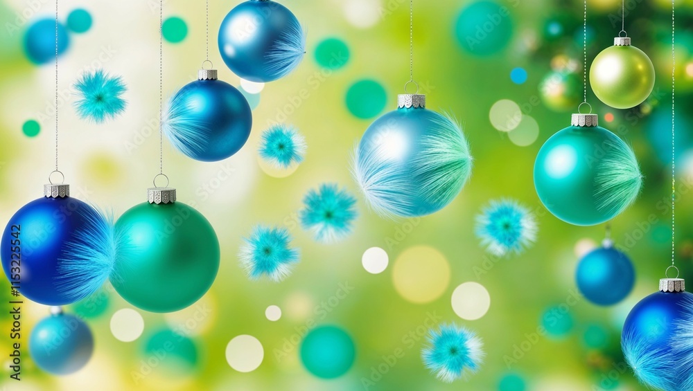 Sparkling gold and blue glass Christmas balls, perfect for holiday decorations, shimmer against a wintery blue backdrop, ready to adorn the tree for the New Year celebration Sparkling gold and blue glass Christmas balls, perfect for holiday decorations, shimmer against a wintery blue backdrop, ready to adorn the tree for the New Year celebration