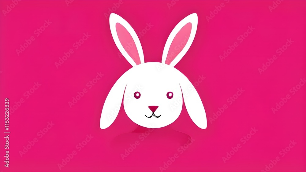 Obraz premium Simple cartoon Easter bunny, abstract illustration