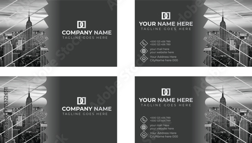 Minimalist business card template design and corporate visiting card