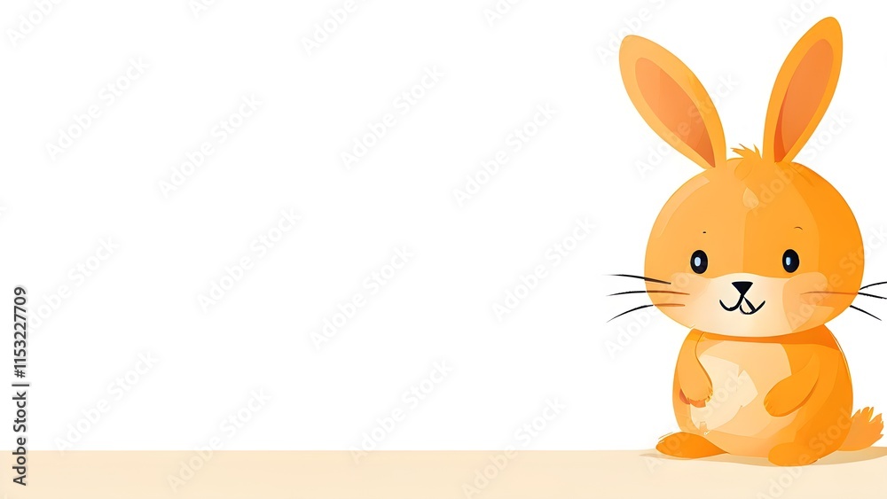 Obraz premium Simple cartoon Easter bunny, abstract illustration