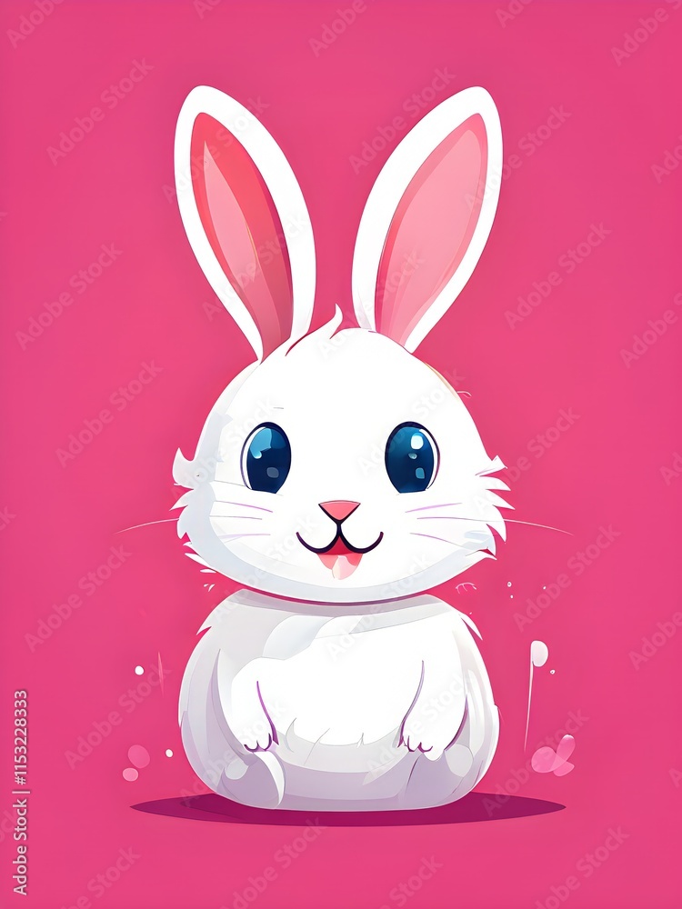 Fototapeta premium Simple cartoon Easter bunny, abstract illustration