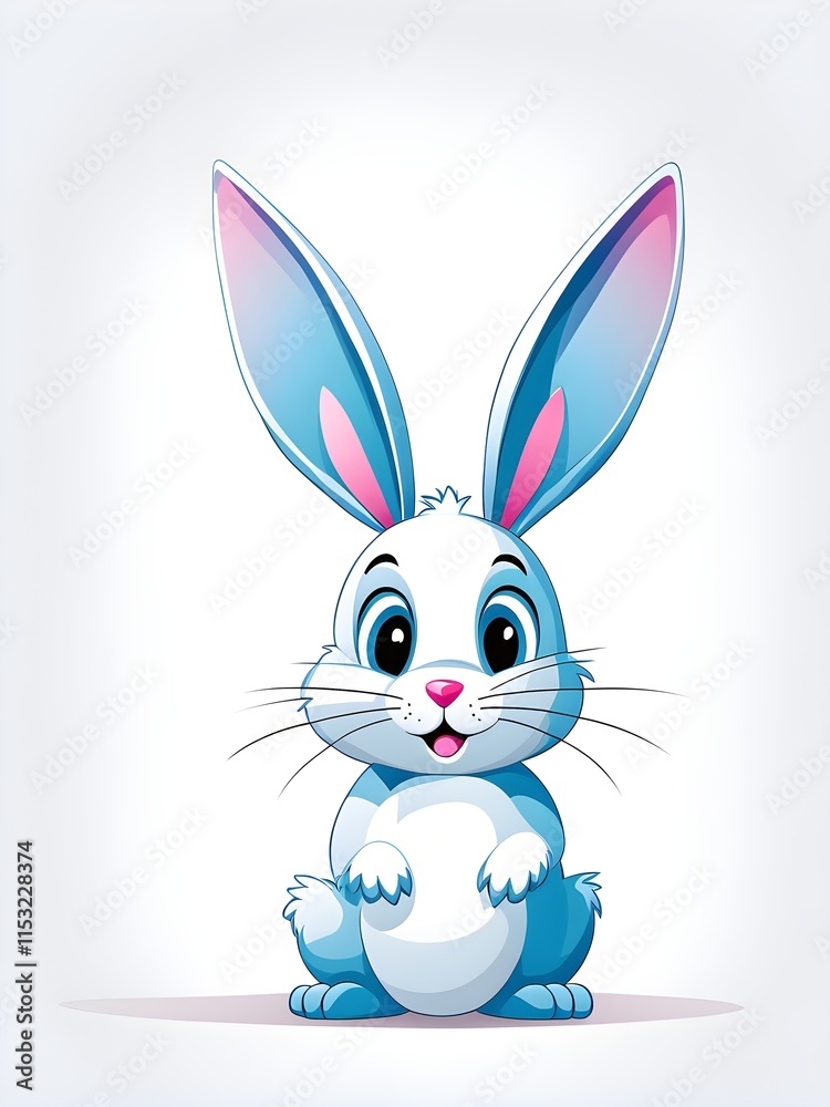 Fototapeta premium Simple cartoon Easter bunny, abstract illustration