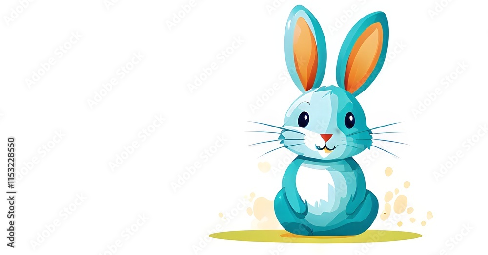 Obraz premium Simple cartoon Easter bunny, abstract illustration