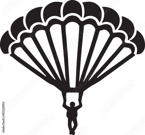 Paraglider icon silhouette design vector art illustration