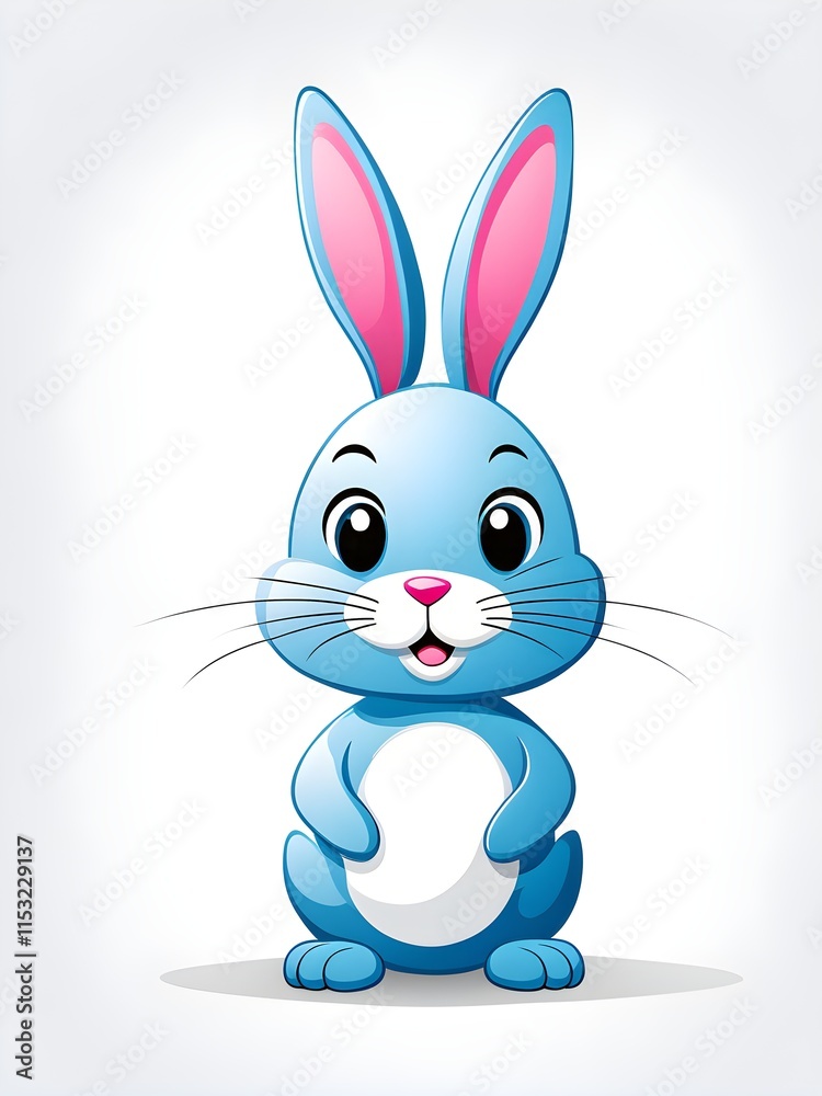 Obraz premium Simple cartoon Easter bunny, abstract illustration