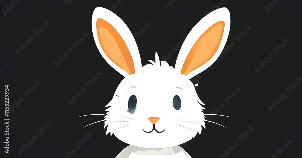 Obraz premium Simple cartoon Easter bunny, abstract illustration
