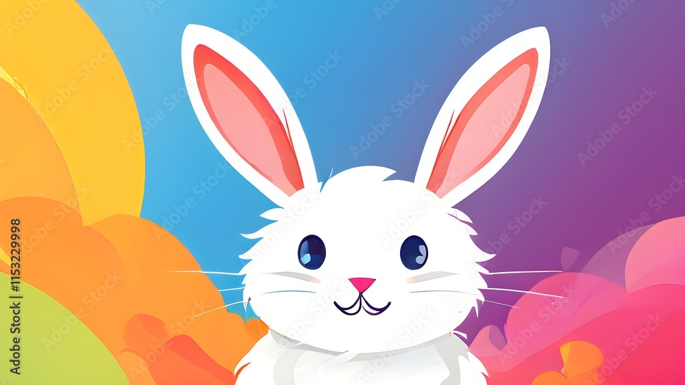Simple cartoon Easter bunny, abstract illustration Simple cartoon Easter bunny, abstract illustration