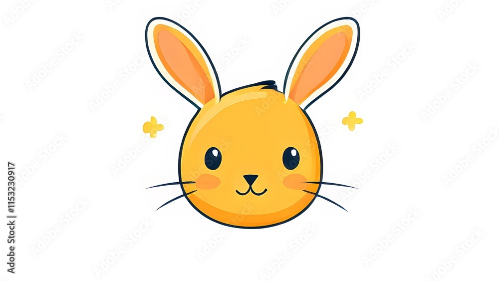 Obraz premium Simple cartoon Easter bunny, abstract illustration