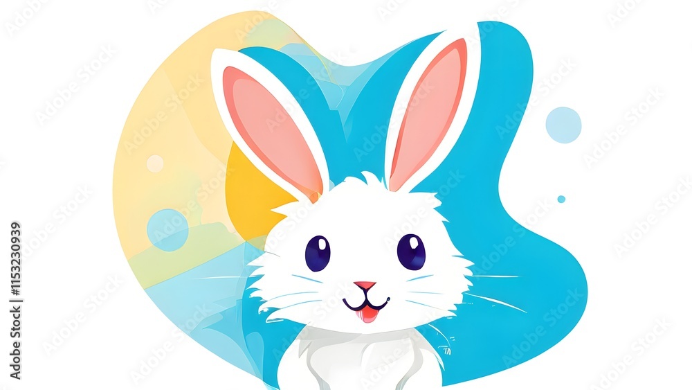 Simple cartoon Easter bunny, abstract illustration Simple cartoon Easter bunny, abstract illustration