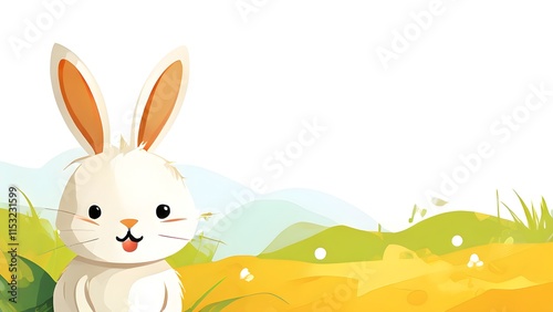 Simple cartoon Easter bunny, abstract illustration