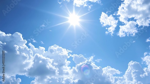 Fototapeta Naklejka Na Ścianę i Meble -  blue sky with clouds and sunlight