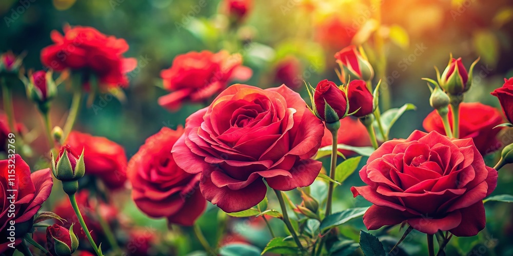 Miniature Red Roses: Charming Tilt-Shift Garden Photography Miniature Red Roses: Charming Tilt-Shift Garden Photography