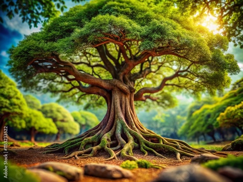 Miniature Tree of Life: Majestic Roots & Branches, Tilt-Shift Photography