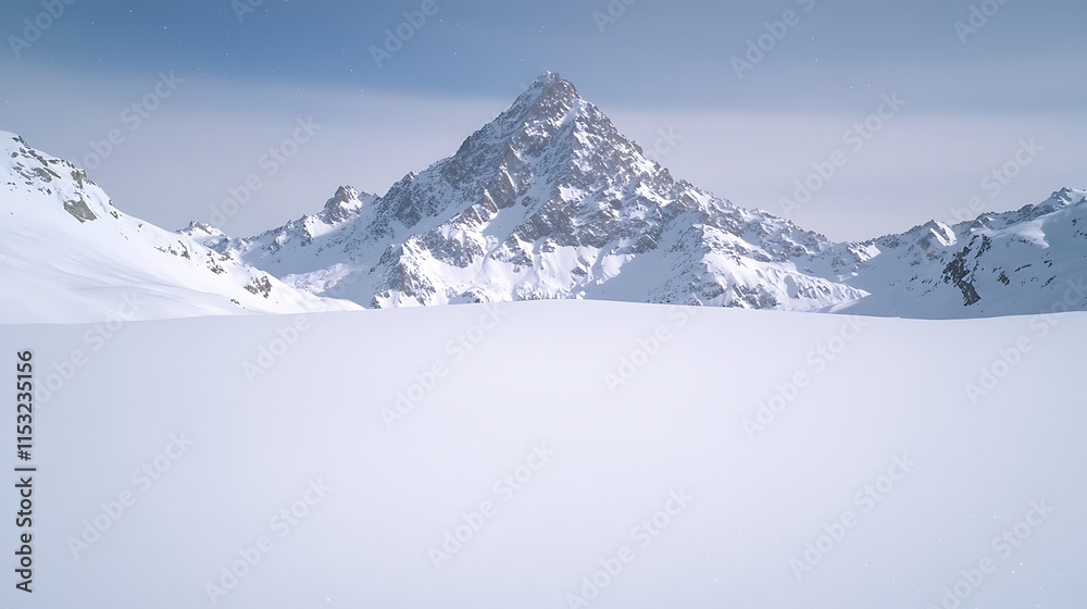 Obraz premium Majestic snowy mountain range under aurora borealis arctic region landscape photography winter wonderland aerial view natural phenomenon