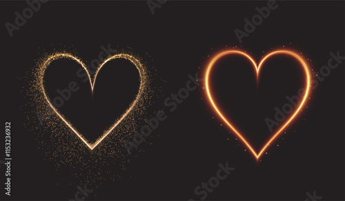 Glittering gold and glowing romance with sparkles, confetti, and elegant light—perfect for Valentine’s cards full of passion, glamour, and vintage-inspired charm.