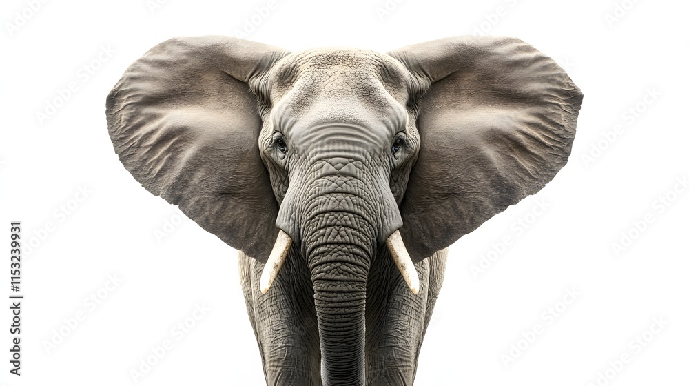 Obraz premium Majestic African Elephant Close Up Portrait