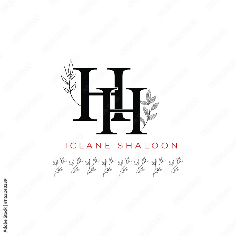 Minimalist HH Monogram with Botanical Illustration.Elegan Initial HH Logo with Floral Element. Wedding logos, hand drawn elegant, delicate and minimalist,black and white vintage logo for beauty shop. Minimalist HH Monogram with Botanical Illustration.Elegan Initial HH Logo with Floral Element. Wedding logos, hand drawn elegant, delicate and minimalist,black and white vintage logo for beauty shop.