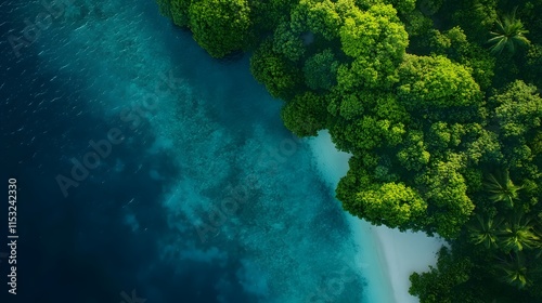 Aerial shot of the serene Maldives atolls, with their vibrant green interiors contrasting against the blue of the ocean, in 4K resolution