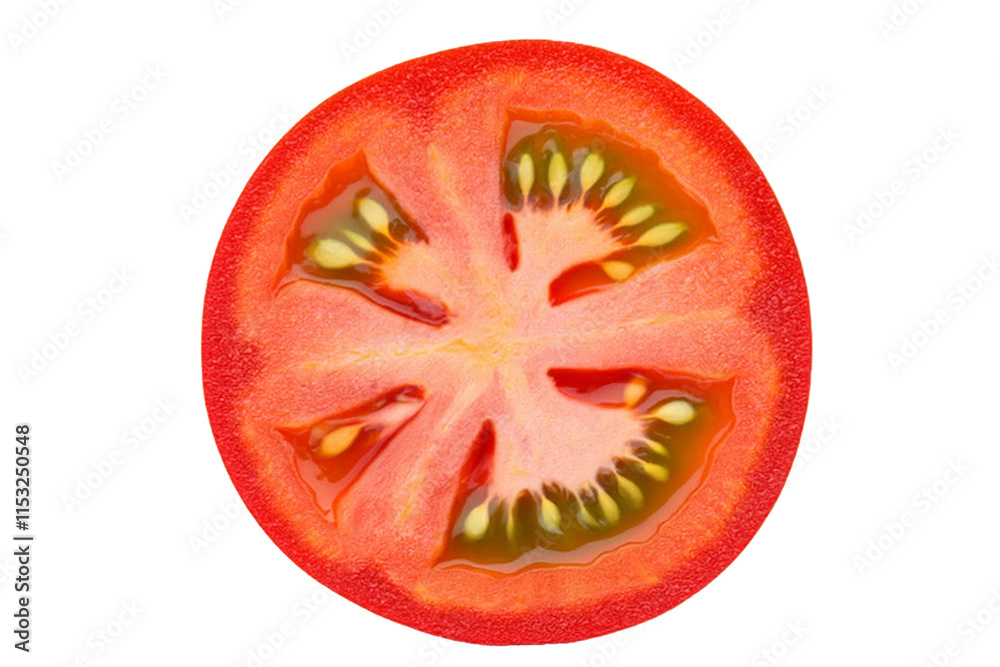 sliced of juicy red tomato isolated sliced of juicy red tomato isolated