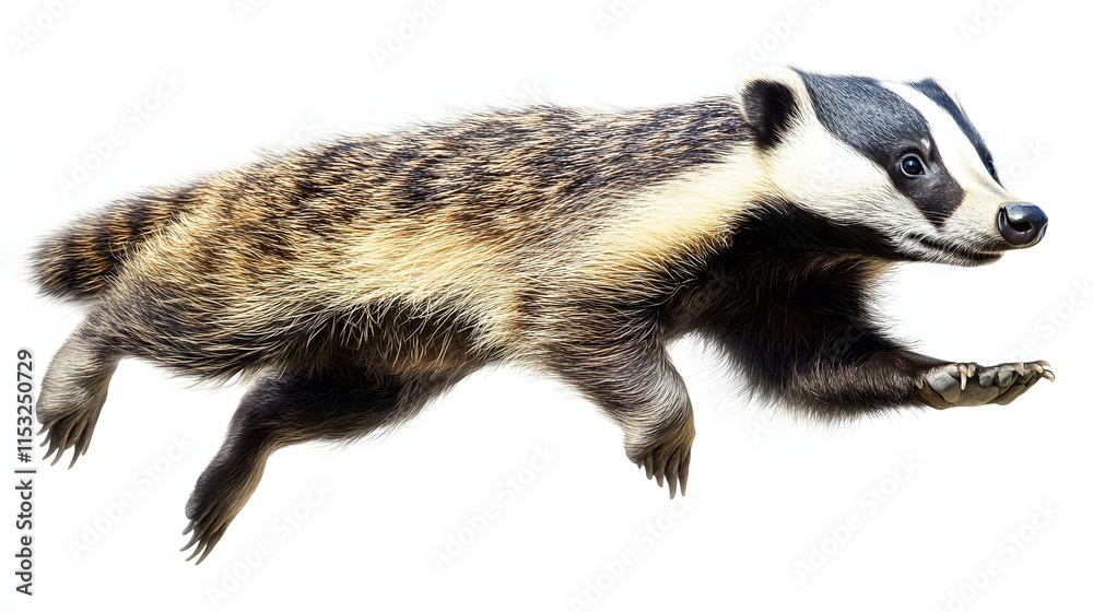 A Young Badger Leaps Gracefully Through The Air A Young Badger Leaps Gracefully Through The Air