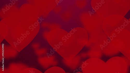 Romantic Red Heart Background with Soft Bokeh Effect and Adobe Stock Watermark for Valentine's or Love-Themed Design