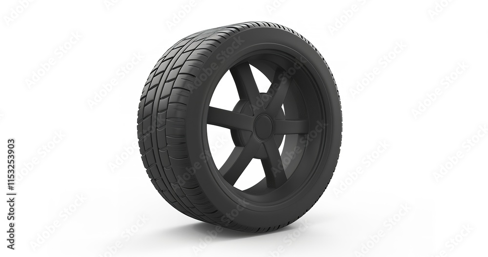 3D illustration A trolley's rubberized swivel wheel. An solitary 3D artwork on a wheel's white surface, Generative AI. 3D illustration A trolley's rubberized swivel wheel. An solitary 3D artwork on a wheel's white surface, Generative AI.