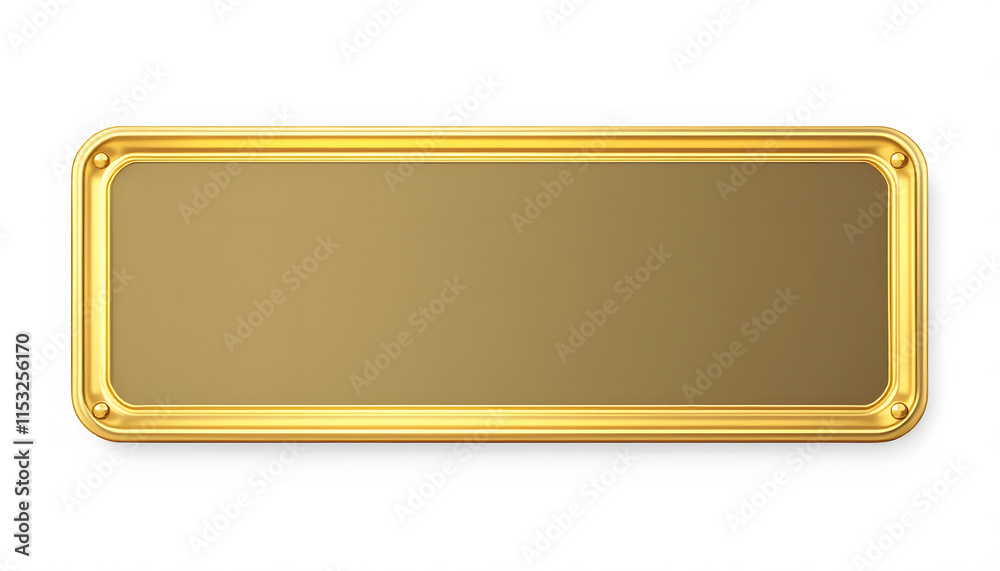 Luxury Metallic Gold Plaque for Branding or Personalization, Elegant Gold Nameplate with Ornate Design and Polished Finish Luxury Metallic Gold Plaque for Branding or Personalization, Elegant Gold Nameplate with Ornate Design and Polished Finish