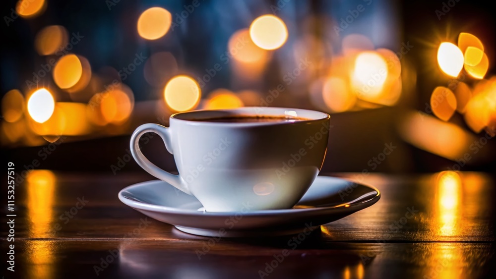 custom made wallpaper toronto digitalMoody Low-Light Coffee Cup on White Plate - Warm Drink Stock Photo