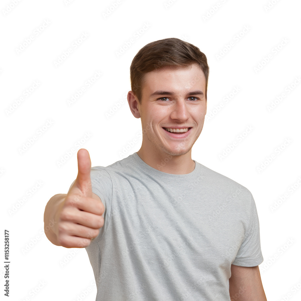 High-Quality PNG smiling man showing thumbs up gesture on transparent background High-Quality PNG smiling man showing thumbs up gesture on transparent background