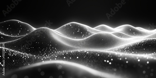 Abstract background image of particle light spot waves with a futuristic technological feel
