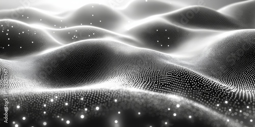 Abstract background image of particle light spot waves with a futuristic technological feel