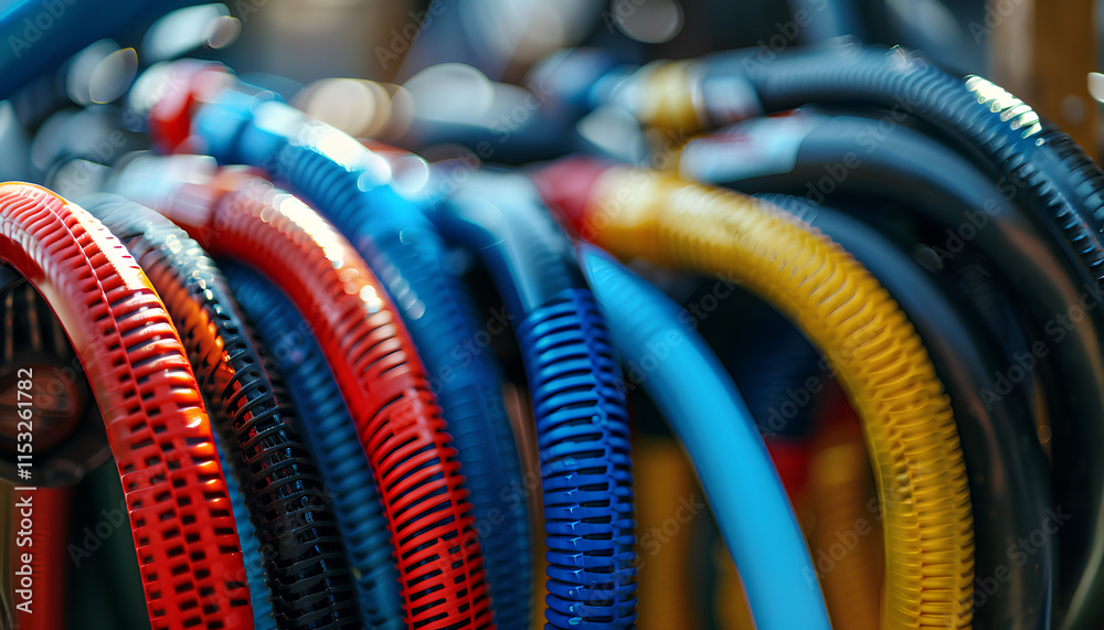 Fototapeta premium Close up of different water hose