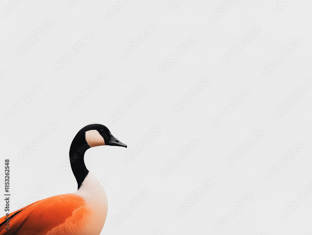 Fototapeta premium Wild Goose Set Against a Pristine White Background
